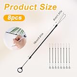 PEUTIER 8pcs Elastic Coil Lanyard Tether Retractable Spring Strap with view 2