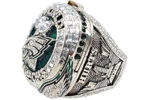 GENERIC 2025 PHI World Championship Football Champions Replica Ring Trendy Accessory Durable Collectible Championship Gift For Eagles Fans Mens Fathers, Includes Wooden Box