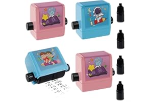 YINGK YK 4 Pcs Smart Math Roller Stamp, Math Roller Stamp for Addition Subtraction Multiplication Division, Roller Stamp for Addition and Subtraction Practice Within 100 (4PCS)