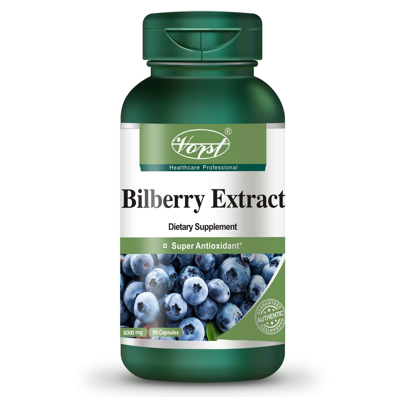 Vorst Bilberry Extract 8000mg Equivalent Raw Herb 90 Capsules Eye Antioxidant European Blueberry