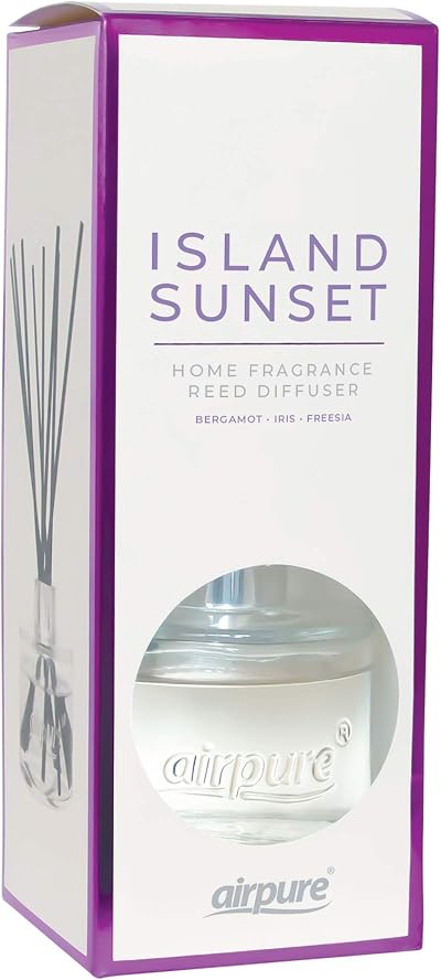 airpure Reed Diffuser 100ml Island Sunset Fragrance 8 Black Reeds