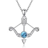 URONE Arrow Necklace 925 Sterling Silver Bow Arrow Pendant Archery Necklace Arrow Jewelry Gifts for Women