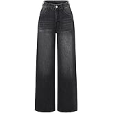 Women Wide Leg Baggy High Waist Boyfriends Straight Leg Stretchy Denim Pants Trendy Fall 2025