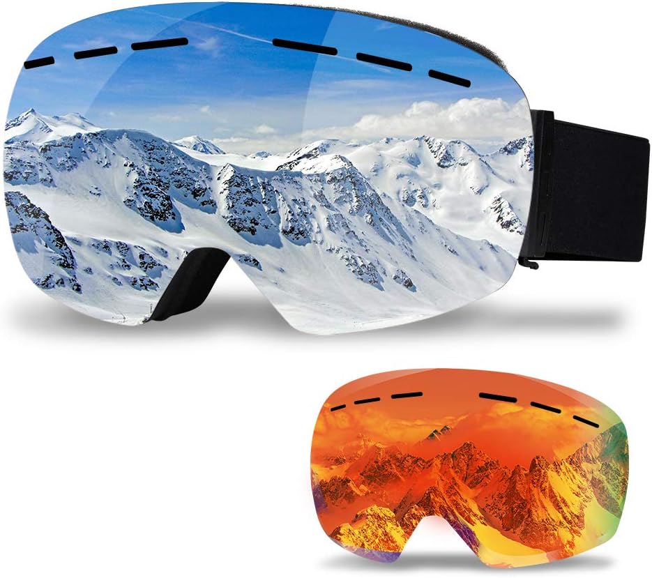 mirrored ski goggles