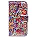 Bcov iPhone 8 Plus Case,iPhone 7 Plus Case,Bfun Packing Bright Paisley Pattern Card Slot Wallet Leather Cover Case for iPhone 7 Plus/iPhone 8 Plus