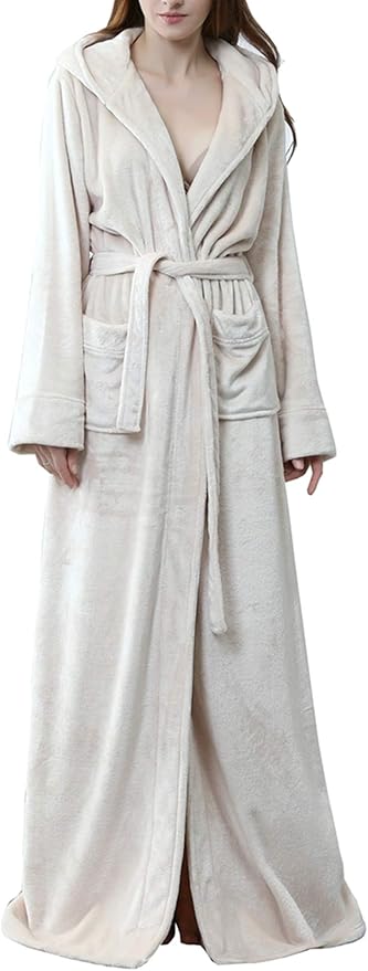 bademantel damen lang kapuze baumwolle