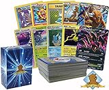 Pokemon: 100 Card Lot Rare, Common, Uncommon, Holo With 1 EX and 1 GX Cards No Duplicates By Golden Groundhog