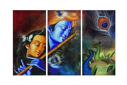 SAF Radha Krishna 8MM MDF Panel Digital Reprint Painting (18 inch x 24 inch) SANFPL9538