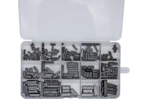 Tutuxio 175pcs Stainless Steel 3mm 4mm 5mm 6mm Round Ended Feather Key with 15 Size, Professional Parallel Drive Shaft Keys Set Key Stock Assortment for Fasteners Mechanical Industry