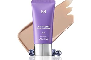 MISSHA M PERFECT COVER SERUM BB CREAM No.23 Natural Beige-Light/Medium with Cool/Neutral Undertone, BB Cream by Cardi B Pick, Skin Tint, Tinted Moisturizer, Skin Care Foundation Makeup, 1.18 Fl oz