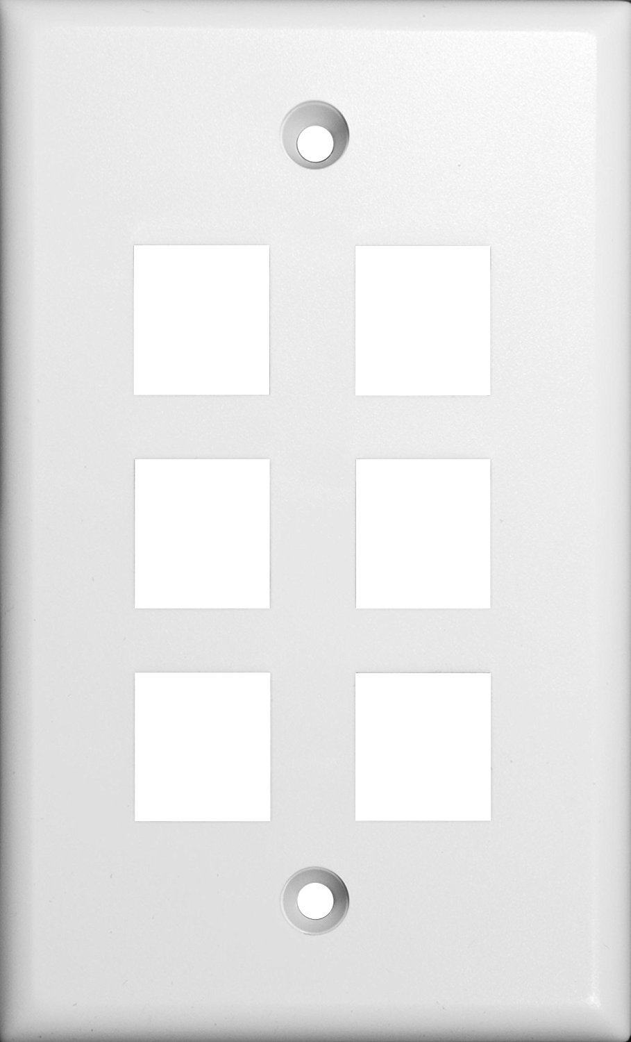 Morris 88170 DataComm Wall Plate for Keystone Jacks and Modular Inserts, 6 Ports, White