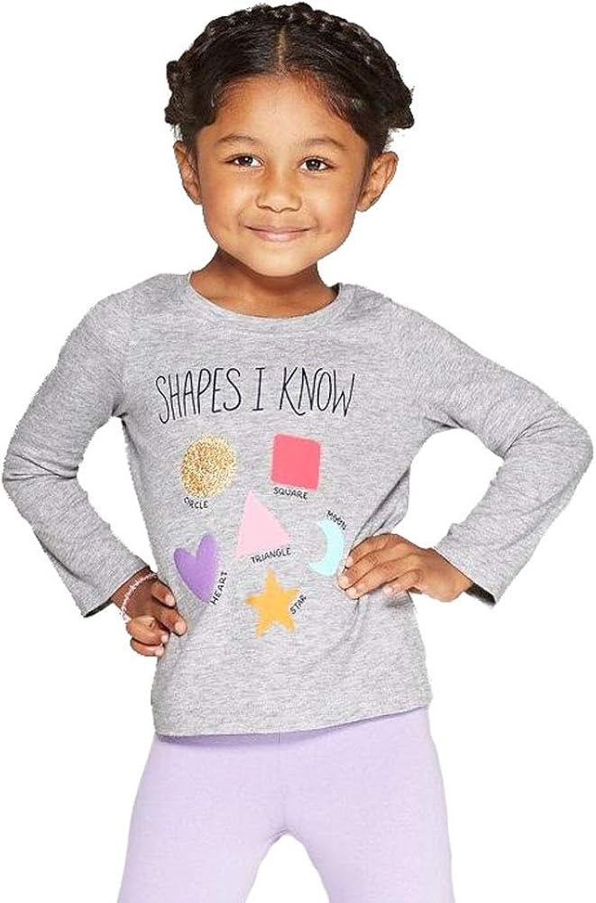 Cat & Jack Toddler Girls' Long Sleeve 'Shapes' Graphic T
