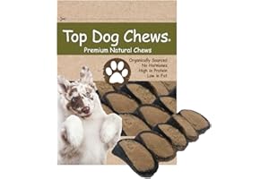 Top Dog Chews - 5 Pack of Peanut Butter Filled Cow Hooves Dog Treats. Long Lasting Natural Dog Chews, Great for Aggressive Chewers, (5 Pack, Peanut Butter)