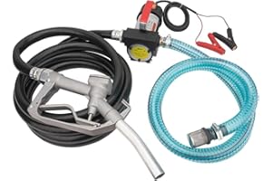 SUPVINTOR Diesel Transfer Pump 12V, Fuel Transfer Pump 12 Volt, 12V Fuel Transfer Pump with Hose Nozzle for Diesel Kerosene, Transformer Oil, Transfer Pump 12 Volt 10GPM Electric Self-Priming DC 12V Set