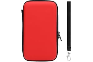 Atyhao Compact Carrying Case for New 2DS XL, Hard Shell Travel Case with 8 Game Slots Console Pouch for 2DS LL, New 3DS (Red)