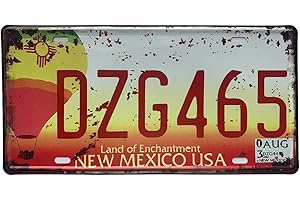 ROOKOPR New Mexico License Plate Aluminum Novelty Car Decor License Plates 12"x6" Front of Car Decorative Retro Rusty License Plate for Men Women Car-31