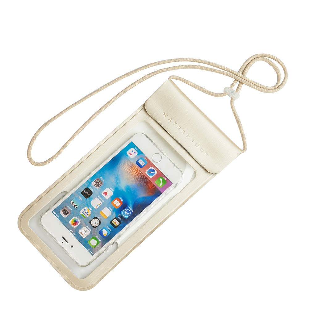 Waterproof Phone Pouch,IPX8 Waterproof Phone Case Bag Holder for iphone 14 Pro Max/14 Plus/13 Pro Max/13 Pro/13/12/12 Pro Max/11/11 Pro Max/Xs Max/XR to 6.9" for Kayaking Swimming Beach(Gold)