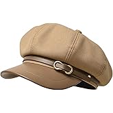 FJQZWTK Womens Newsboy Cap Fashion PU Leather Cabbie Painter Hat Beret Cap