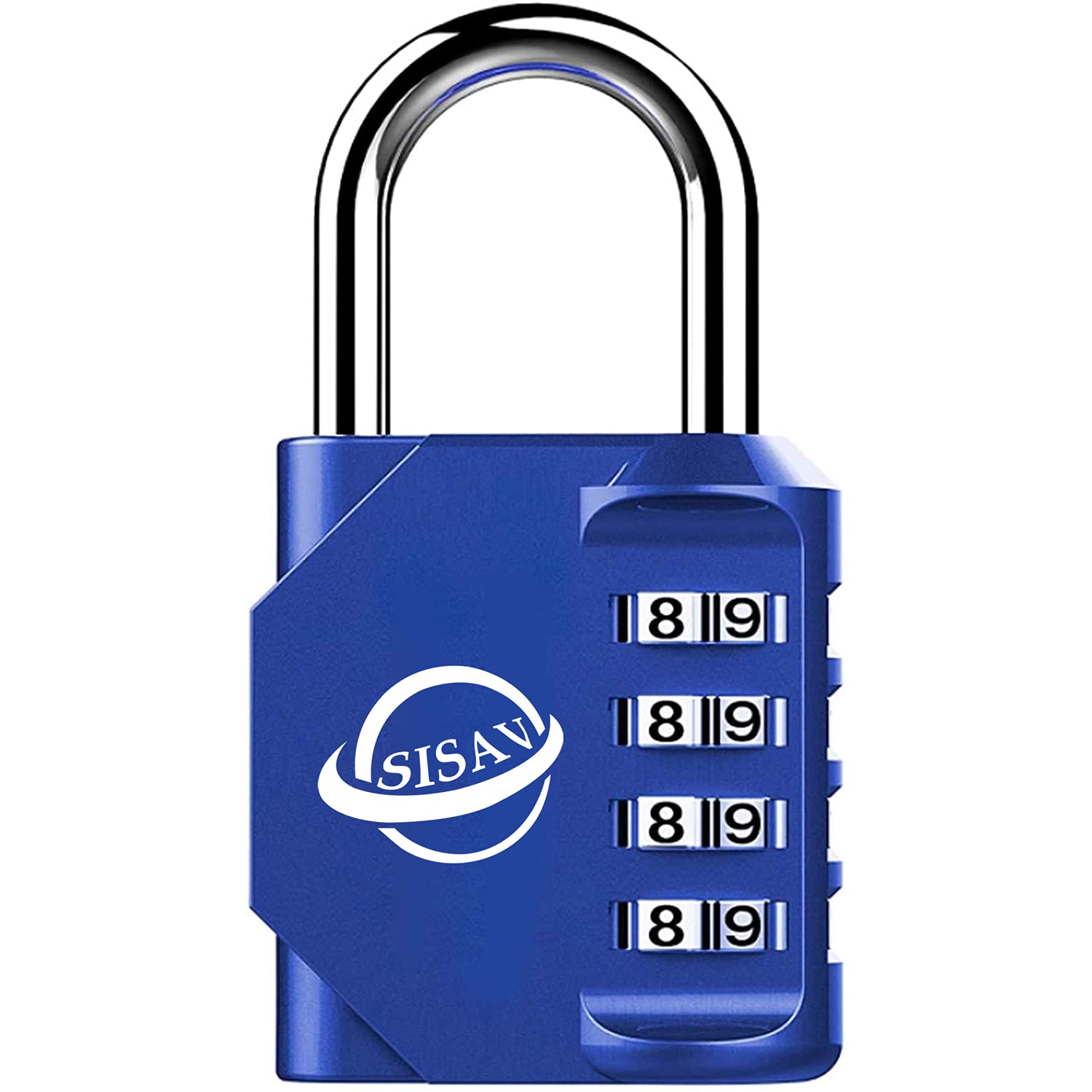 SISAV 4 Digit Combination Lock,Gym Padlock,Outdoor Combination Padlock,Suitable for School Lockers,Tool Boxes,Fences,Gate(Blue 1Pack)