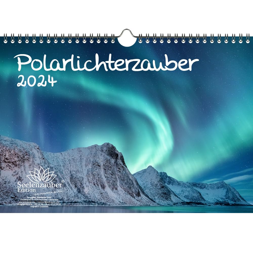 Aurora Magic DIN A4 Calendar for 2024 Sky and Northern Lights Seelenzauber