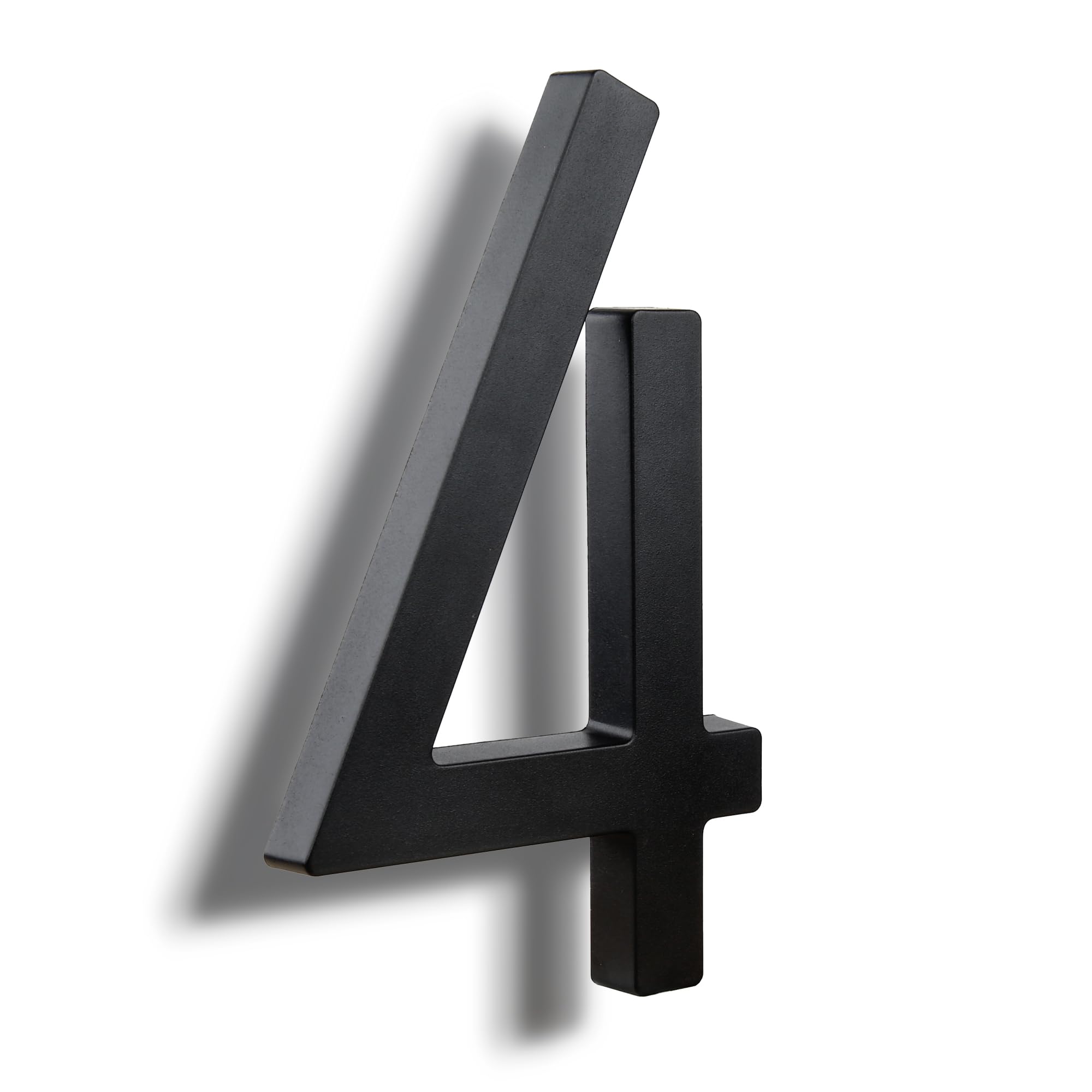 HASWARE 6 Inch Stylish ABS House Numbers - Black Sleek Design - Durable and Easy to Install (Black, 4)