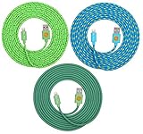 3PK 3M Lightning Cable Charger Cord Nylon Braided for iPhone 6S, 6S Plus, 6, 6 Plus, iPad Pro -GrnTealBlu