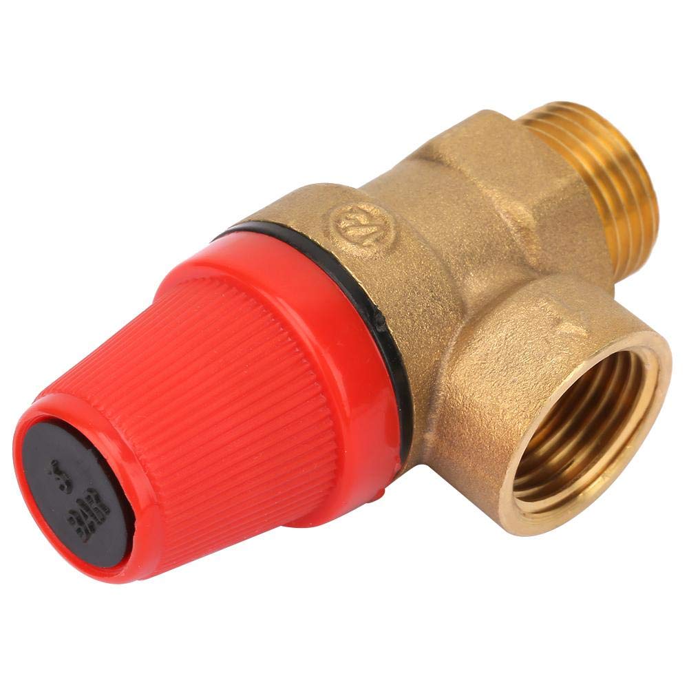 CHICIRIS Zouminyy Safety Valve, G1/2'' Premium Brass Safety Valve DN15 Thread Spring Hanging Furnace Safety Valve Pressure Safety Valve(3Bar DN15)