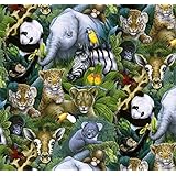 Jungle Safari Animals Cotton Fabric by The Yard