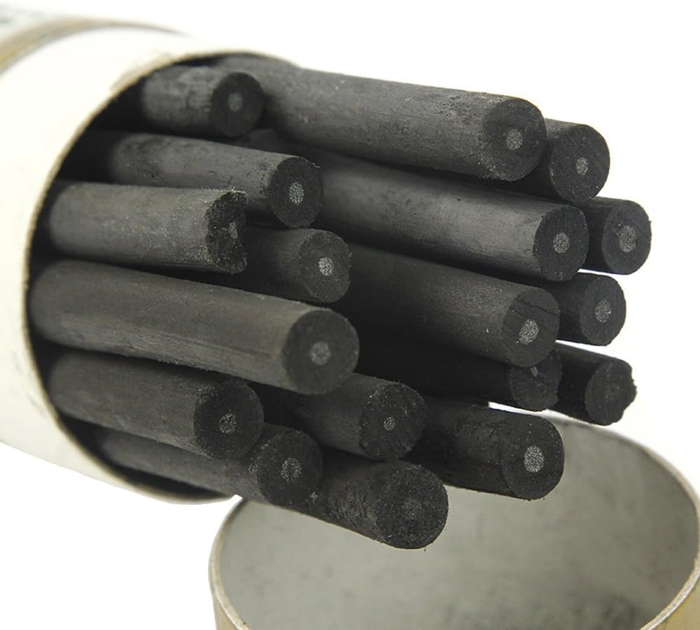 Looneng Artist Willow Vine Sketch Charcoal Sticks, Approx. 5-7mm Dia, Pack of 25