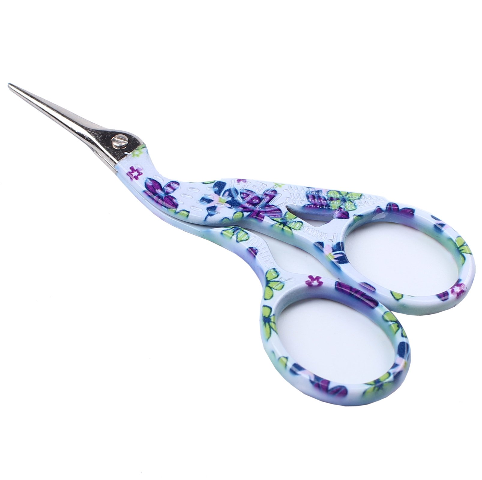 BIHRTC Stainless Steel Sharp Tip Classic Stork Scissors Crane Design Sewing Scissors DIY Tools for Embroidery, Craft, Needle Work, Art Work & Everyday Use (White-3.6")