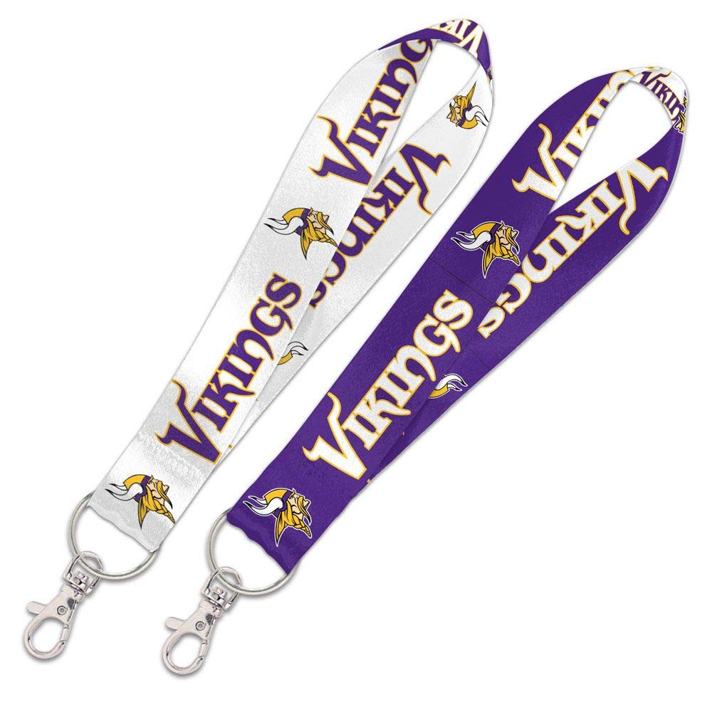WinCraft NFL Minnesota Vikings Lanyard Key Strap, 1", Purple, White