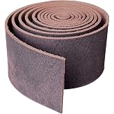 Genuine Leather Strip 2 Inch Wide 64 Inches Long for DIY Craft Projects, 1.8-2mm Thick, Coffee Brown