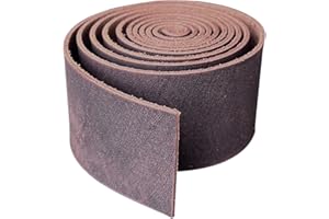 Genuine Leather Strip 2 Inch Wide 64 Inches Long for DIY Craft Projects, 1.8-2mm Thick, Coffee Brown