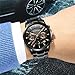 CRRJU Brand Men's Business Casual Chronograph Quartz Waterproof Wristwatch Black Stainless Steel Strap