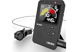 Metronome Tuner, Rechargeable 3 In 1 Digital Metronome with Vocal Count, Tone Generator Tuners for Guitar, Bass, Violin, Ukulele, Chromatic, Clarinet, Trumpet, Flute, All Instruments, Black by LEKATO