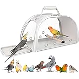 YUDODO Bird Carrier Lightweight Pet Parrot Travel Cage Portable Clear View Easy to Assemble Sturdy Roomy Breathable Cockatiel