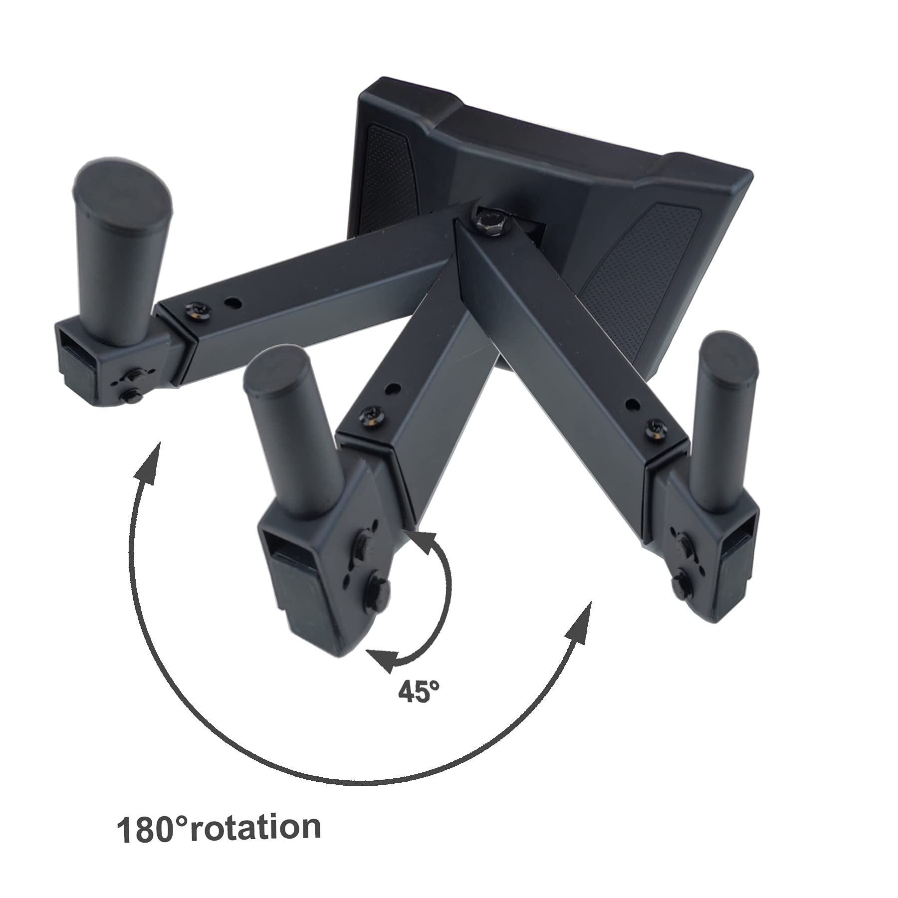 HW-339 Wall Mount Speakers Brackets Support up to 100lbs Swivel & Tilt, PA Speaker Wall Mount for Large Speakers, Mounting Screws Hidden(2 Packs, Black)