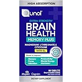 Qunol Brain Health Memory Plus w/Magtein, Cognizin &amp; Vitamin B6, 90ct | Combines Two Clinically Tested, High Absorption Ingredients to Improve Memory, Focus, Attention, Productivity