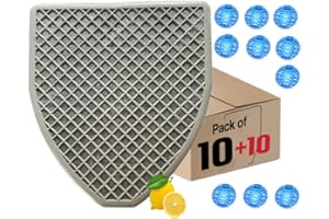 LIBEROLL Urinal Mats (10Pack) -Urinal Screen Deodorizer(10 pack) Urinal Cakes Fresh Bathroom Urinal Mat for Floor - Dark Gray Commercial Splash Mats for Men's Restroom