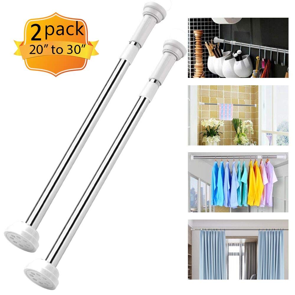 Goodtou Tension Rod 20 To 30 Inches 1 Round Adjustable Closet