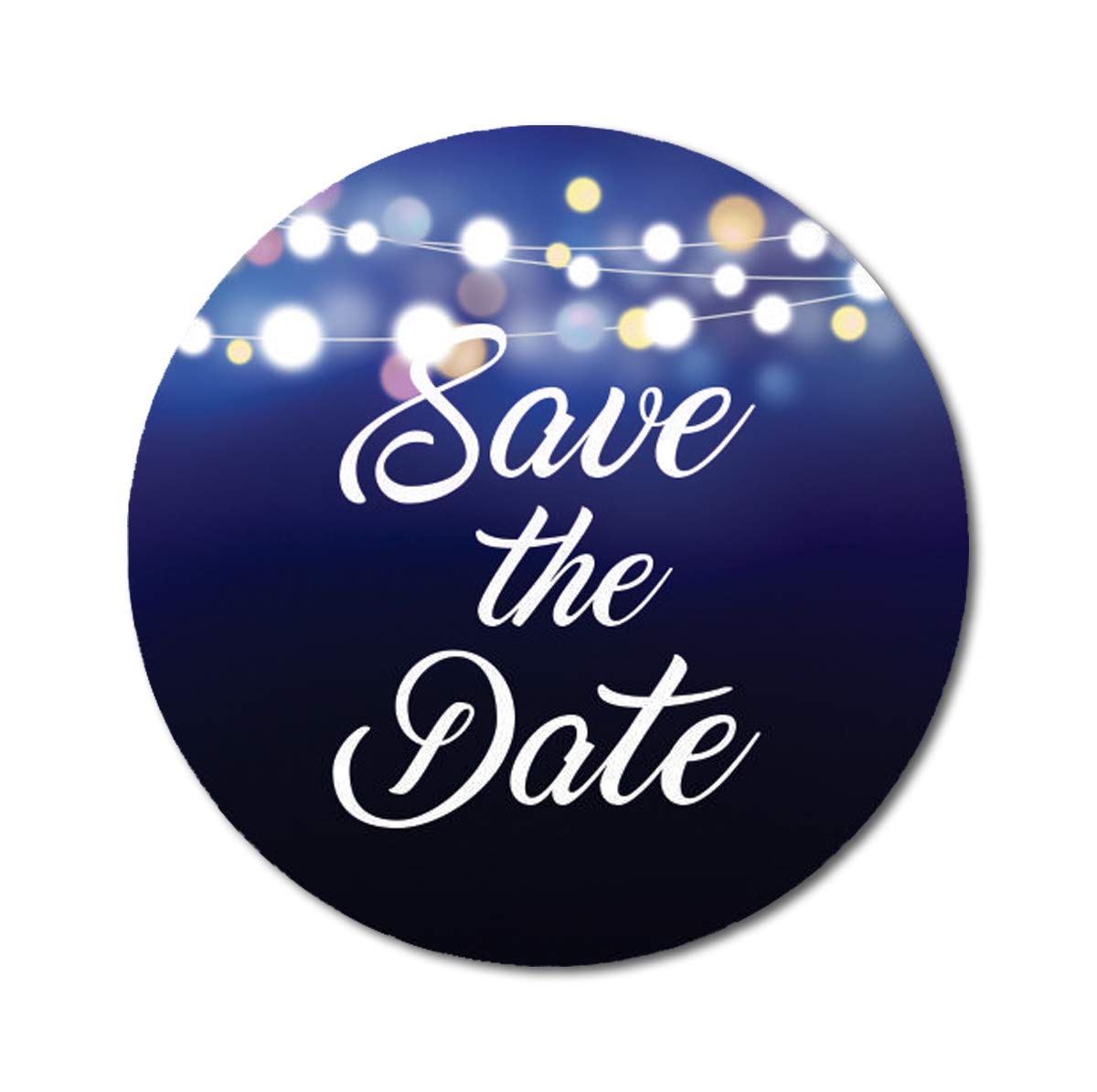 Darling Souvenir 45 Pcs Blue Round String Lights Save The Date Stickers DIY Envelope Seals-1.6 Inches