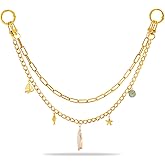 Hclian Purse Extender Chain,2 Pcs Shell Fish Bag Chain,Bag Charms for Handbags,Metal Purse Strap Extender Replacement for Crossbody Shoulder Bag Accessories Charms