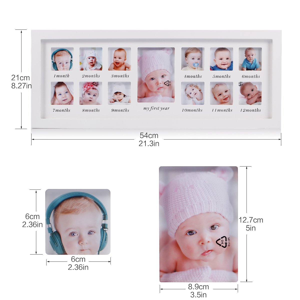 Cadeaux Bebe Unique Les Decorations Parfaites Pou Ma Premiere Annee Bebe Photo Cadre Bebe Nouveau Ne Souvenir Cadre Kit Bois Enfants Mur Accrocher Cadre Photo 12 Mois Cadre Photo Blanc Decoration De La