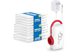 VACBIRD Vacuum Storage Bags for Travel, 10 Pack Vacuum Seal Bags for Clothing Travel, Compression Packing Kit with High Pressure Electric Pump, Space Saver for Clothes Luggage Traveling