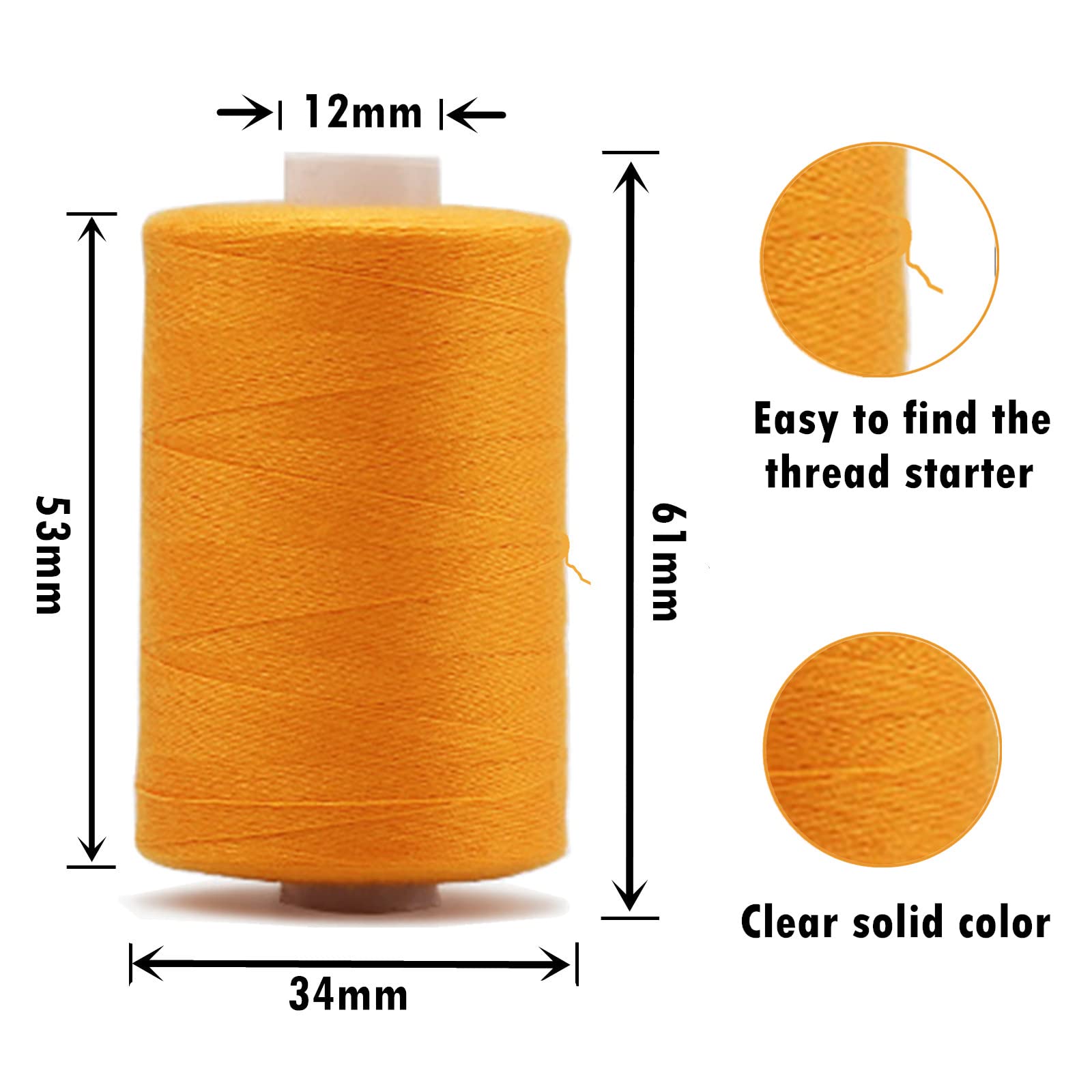 Simthread All Purpose Sewing Thread, 42 Spool Assorted 1000 Yards Polyester Threads for Sewing, Handy Polyester Sewing Threads for Sewing Machine - 42 Colors