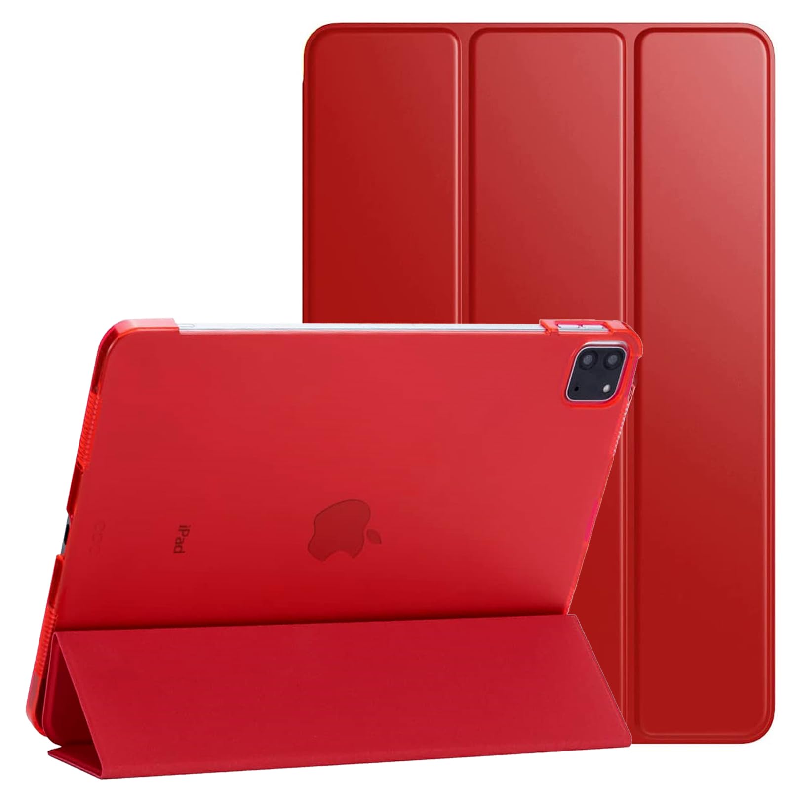 PROTech Smart Case for iPad Pro 11 Inch, 2022/2021/2020-18 Model, Slim Stand Hard Back Shell Smart Cover with Auto Wake/Sleep (Red)
