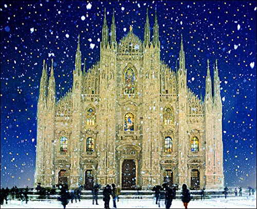 Caltime Milan Cathedral arge Advent Calendar 3 D 442mm x 362mm Gold glitter varnished with white envelope