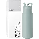 Simple Modern Water Bottle with Straw lid | Insulated Stainless Steel Thermos | Reusable Travel Water Bottles for Gym & Sports | Leak Proof & BPA Free | 34oz, Sea Glass Sage