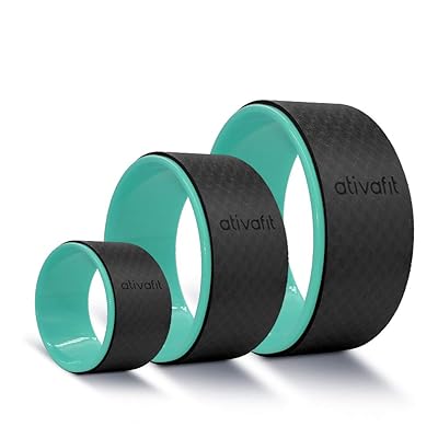 ATIVAFIT Sports Yoga Wheel Set, 3 Pack Yoga Roller Rad for Back Pain and Improving Your Yoga Poses, Perfect for Stretching, Improving Flexibility and Backbends (12 inch, 10 inch, 5 inch)