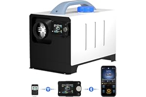LIKACI Diesel Heater All in One 8KW 12V /24V Portable Diesel Air Car Parking Heater with Bluetooth Control LCD Switch Display and Silent Oil Pump, Fast Heating, for RV, Garage, Car Trailer, Boat-White